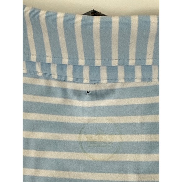 Peter Millar Crown Crafted Mens Medium Polo Shirt Blue White Striped Plymouth CC - Picture 7 of 10